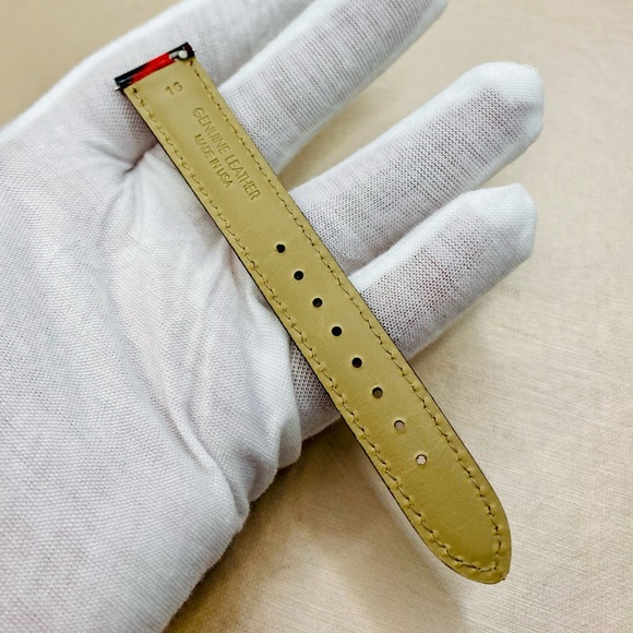 EUC MICHELE 16mm Red/Black Leopard Print Genuine Leather Replacement Band Strap - Picture 10 of 13